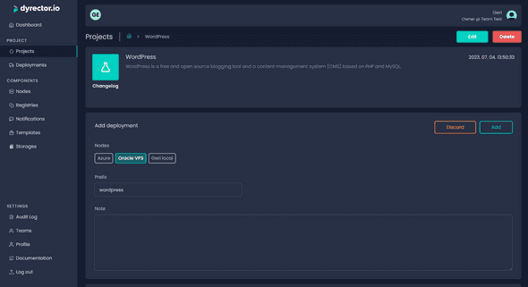 dyrector io wordpress free oracle arm vps 03